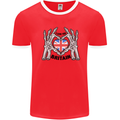 I Love You Great Britain Union Jack Flag UK Mens White Ringer T-Shirt Red/White