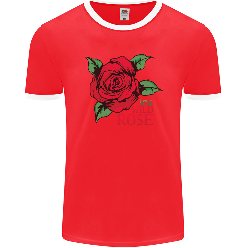 I'm a Wild Rose Mens Ringer T-Shirt FotL Red/White