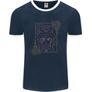 Virgo Steampunk Zodiac Star Sign Astrological Mens Ringer T-Shirt FotL Navy Blue/White