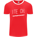 I Teach Whats Your Superpower Funny Teacher Mens Ringer T-Shirt FotL Red/White