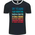 39th Birthday 39 Year Old Mens Ringer T-Shirt FotL Black/White