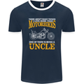 Being An Uncle Biker Motorcycle Motorbike Mens Ringer T-Shirt FotL Navy Blue/White