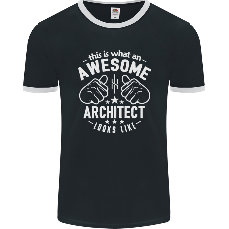 This Is What an Awesome Architect Looks Like Mens Ringer T-Shirt FotL Black/White