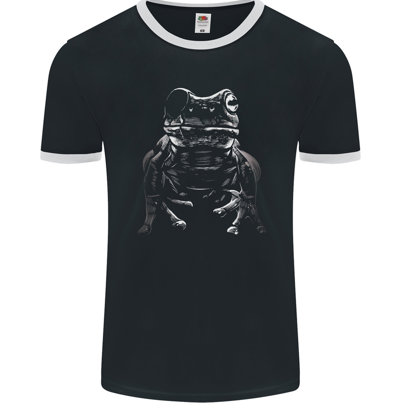 A Frog With an Eyepatch Mens Ringer T-Shirt FotL Black/White