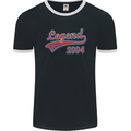 Legend Since 19th Birthday 2004 Mens Ringer T-Shirt FotL Black/White