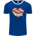 A Broken Heart Anti Valentines Day Single Mens Ringer T-Shirt FotL Royal Blue/White