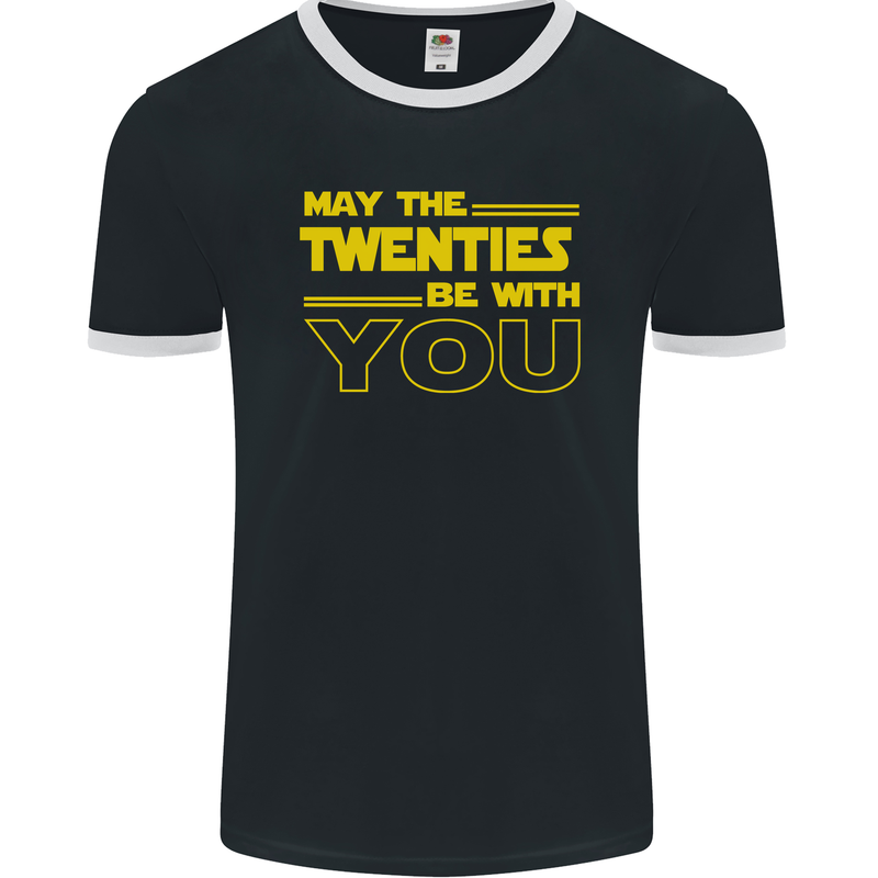 May the 20s Twenties Be With You Sci-Fi Mens Ringer T-Shirt FotL Black/White