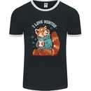 Red Panda Bear I Love Winter Mens Ringer T-Shirt FotL Black/White