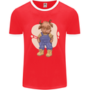 An Infant Highland Cow Cattle Bull Mens Ringer T-Shirt FotL Red/White