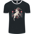 Chinese Zodiac Shengxiao Year of the Goat Mens Ringer T-Shirt FotL Black/White