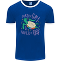 LGBT Turtle Loved By God Gay Pride Mens Ringer T-Shirt FotL Royal Blue/White