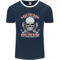 Race the Rain Biker Mens Ringer T-Shirt FotL Navy Blue/White