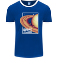 Space Velodrome Cycling Cyclist Bicycle Mens Ringer T-Shirt FotL Royal Blue/White