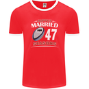 47 Year Wedding Anniversary 47th Rugby Mens Ringer T-Shirt FotL Red/White