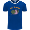 Let's Hike Funny Slug Trekking Walking Mens Ringer T-Shirt FotL Royal Blue/White