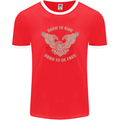 Born to Ride Biker Motorcycle Motorbike Mens Ringer T-Shirt FotL Red/White