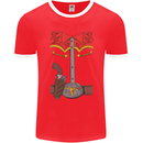 Cowboy Fancy Dress Costume Outfit Stag Do Mens Ringer T-Shirt FotL Red/White