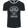 Warning Don' Touch My Bike Biker Motorcycle Mens Ringer T-Shirt FotL Black/White