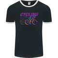 Funky Cycling Cyclist Bicycle Bike Cycle Mens Ringer T-Shirt FotL Black/White