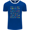 Dinosaur Alphabet T-Rex Funny Mens Ringer T-Shirt FotL Royal Blue/White