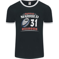 31 Year Wedding Anniversary 31st Rugby Mens Ringer T-Shirt FotL Black/White