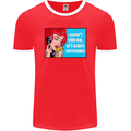 I Haven't Seen Him Skydiving Skydiver Funny Mens Ringer T-Shirt FotL Red/White