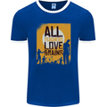 Zombie Teacher Love Brains Halloween Funny Mens Ringer T-Shirt FotL Royal Blue/White