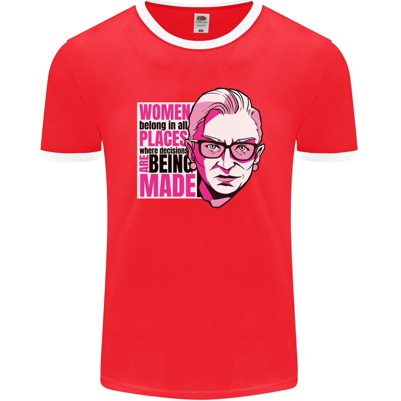 Women Empowerment Feminism Feminist Mens Ringer T-Shirt FotL Red/White