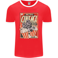 Retro Cinema Movie Night Films & TV Mens Ringer T-Shirt FotL Red/White