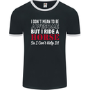 I Don't Mean to Be I Ride a Horse Riding Mens Ringer T-Shirt FotL Black/White