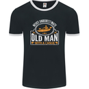 An Old Man With a Canoe Canoeing Funny Mens Ringer T-Shirt FotL Black/White