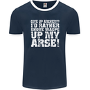 Give up Archery? Funny Offensive Archer Mens Ringer T-Shirt FotL Navy Blue/White