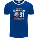 31 Year Wedding Anniversary 31st Rugby Mens Ringer T-Shirt FotL Royal Blue/White