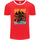 Cthulhu Japanese Anime Kraken Mens Ringer T-Shirt FotL Red/White