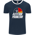 Altitude Problem Skydiving Freefall Funny Mens Ringer T-Shirt FotL Navy Blue/White