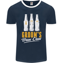 Grooms Brew Crew Beer Mens Ringer T-Shirt FotL Navy Blue/White
