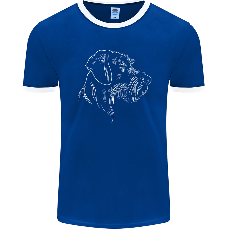 German Wirehaired Pointer Mens Ringer T-Shirt FotL Royal Blue/White