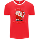 Merry Kiss My Ass Funny Christmas Rude Mens Ringer T-Shirt FotL Red/White
