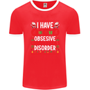 Christmas OCD Funny Xmas Mens Ringer T-Shirt FotL Red/White