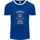 Father's Day No 1 Grandpa Man Myth Legend Mens Ringer T-Shirt FotL Royal Blue/White
