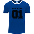 Her King Funny Valentines Day Mens Ringer T-Shirt Royal Blue/White