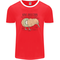 Funny Kiwi Fruit Bird Disection Mens White Ringer T-Shirt Red/White