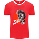 Punk's Not Dead Rock Music Skull Mens Ringer T-Shirt FotL Red/White