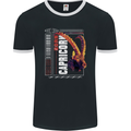 Born Capricorn Birthday Star Sign Mens Ringer T-Shirt FotL Black/White