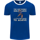 Rock Climbing the Impossible Funny Climber Mens Ringer T-Shirt FotL Royal Blue/White