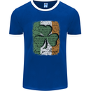 St Patricks Day Shamrock 3 Leaf Clover Mens White Ringer T-Shirt Royal Blue/White