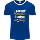 Im Not Single I Have a Dog Funny Mens Ringer T-Shirt FotL Royal Blue/White