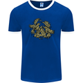 Valknut Symbol With Ravens Vikings Mens Ringer T-Shirt FotL Royal Blue/White