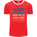 46th Birthday 46 Year Old Mens Ringer T-Shirt FotL Red/White