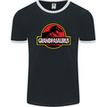 Grandpasaurus Funny Grandpa Grandad Mens Ringer T-Shirt FotL Black/White